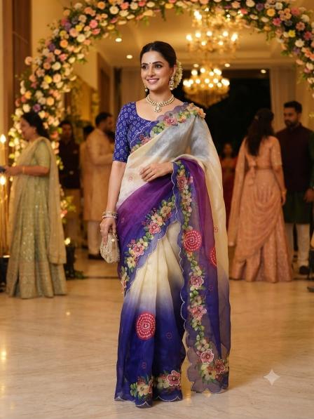 Vinayak digital floral print wholesale saree shops in surat